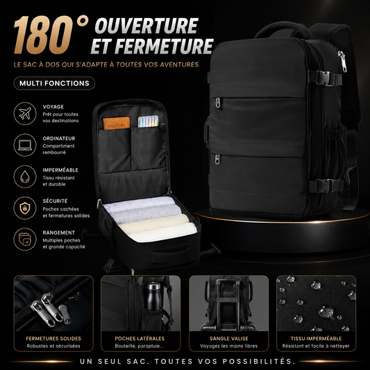 Sac à Dos Cabine Voyage 40x30x20 cm Grande Capacité