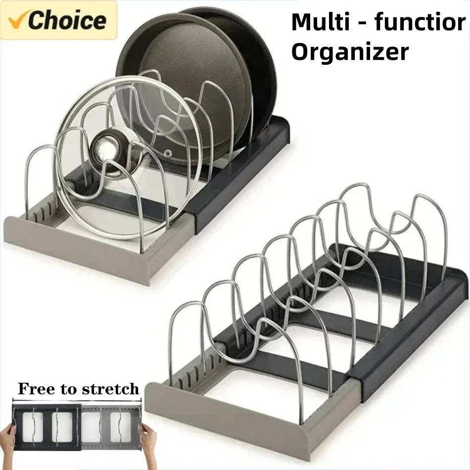 Range Casseroles Extensible 7 Compartiments | Organisateur de Cuisine Gain de Place