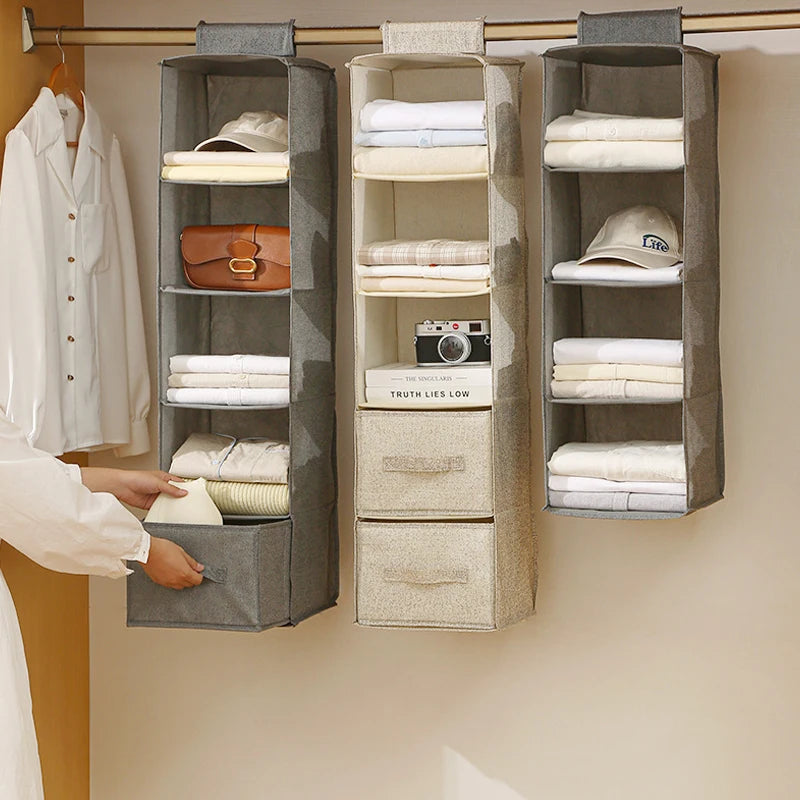 Organiseur de Placard Suspendu Pliable – Rangement Dressing Gain de Place