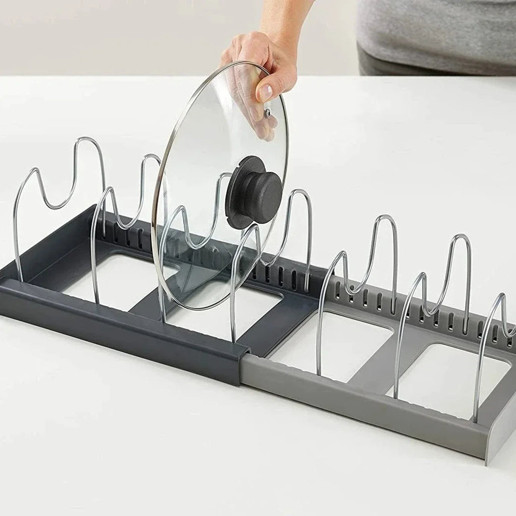 Range Casseroles Extensible 7 Compartiments | Organisateur de Cuisine Gain de Place