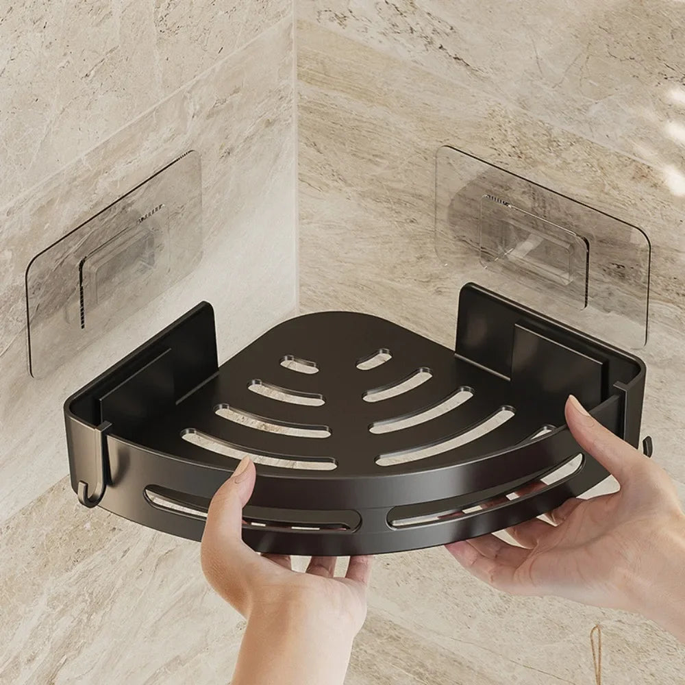 Étagère de Douche d'Angle Sans Perçage – Lot de 3 Organisateurs Muraux