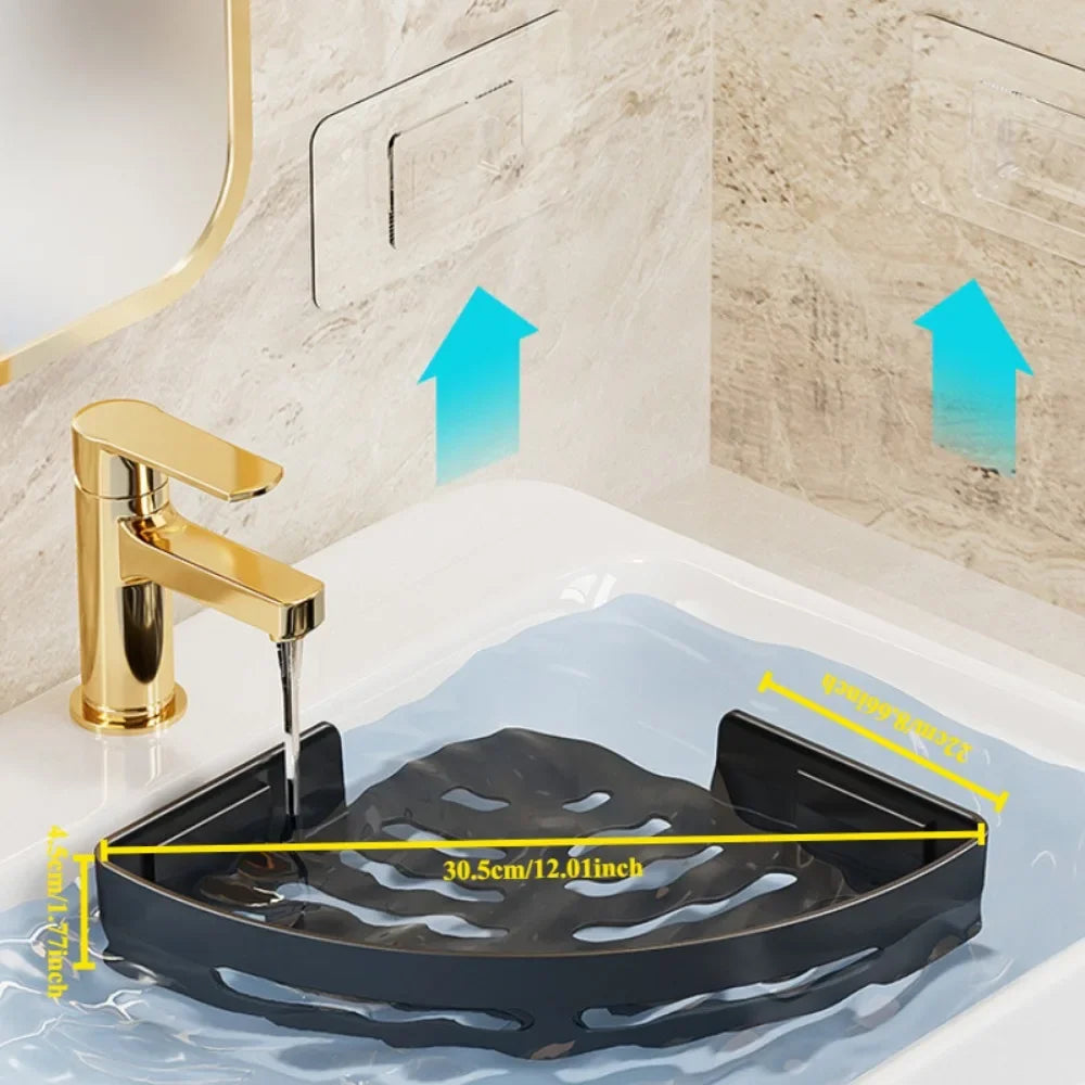 Étagère de Douche d'Angle Sans Perçage – Lot de 3 Organisateurs Muraux