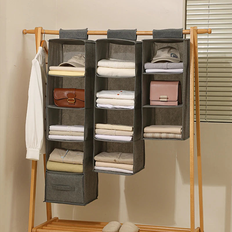 Organiseur de Placard Suspendu Pliable – Rangement Dressing Gain de Place