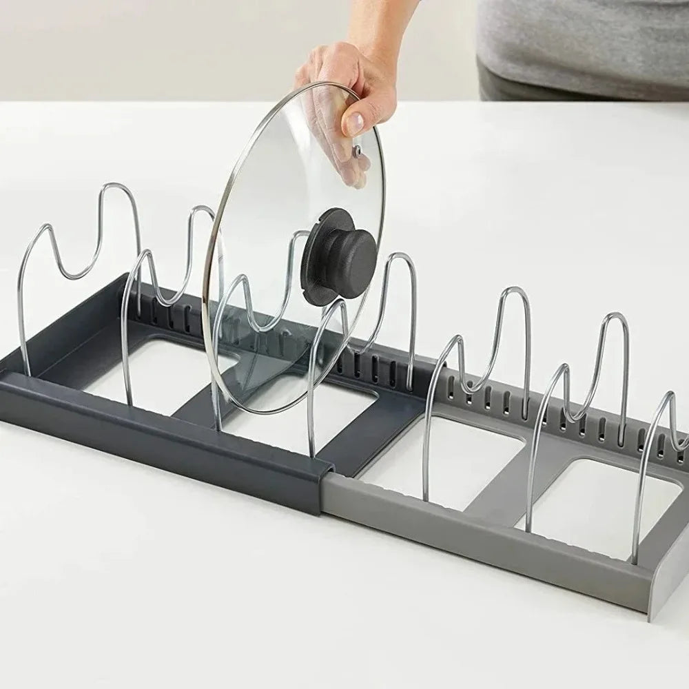 Range Casseroles Extensible 7 Compartiments | Organisateur de Cuisine Gain de Place