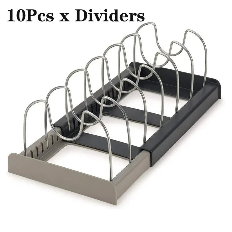 Range Casseroles Extensible 7 Compartiments | Organisateur de Cuisine Gain de Place