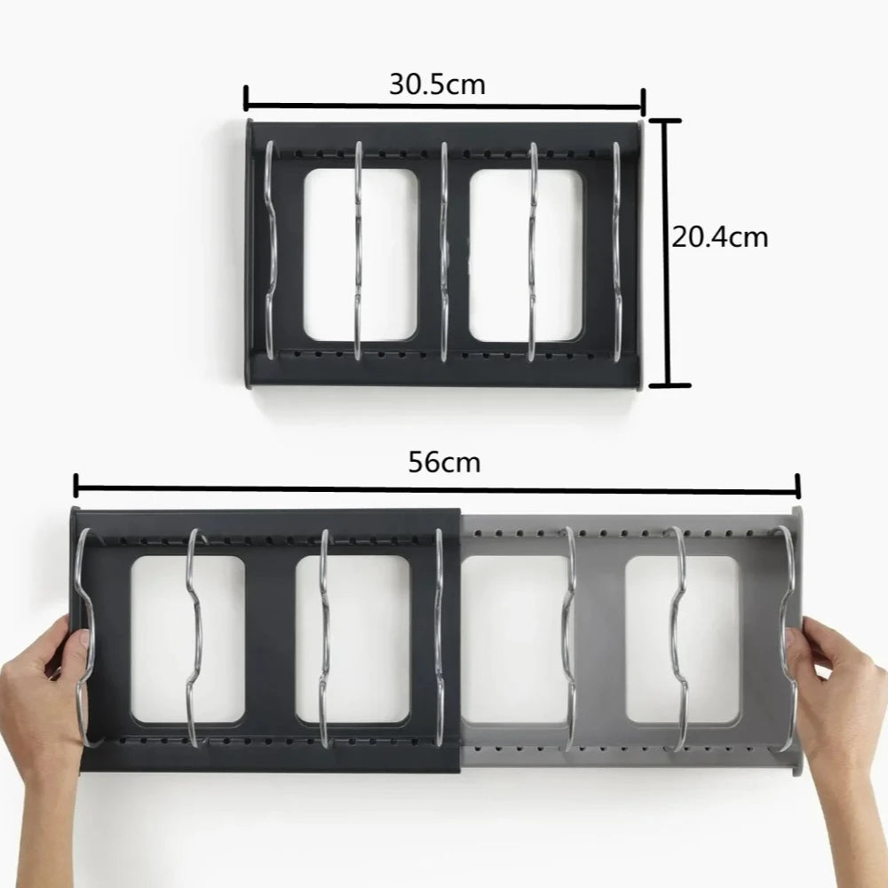 Range Casseroles Extensible 7 Compartiments | Organisateur de Cuisine Gain de Place