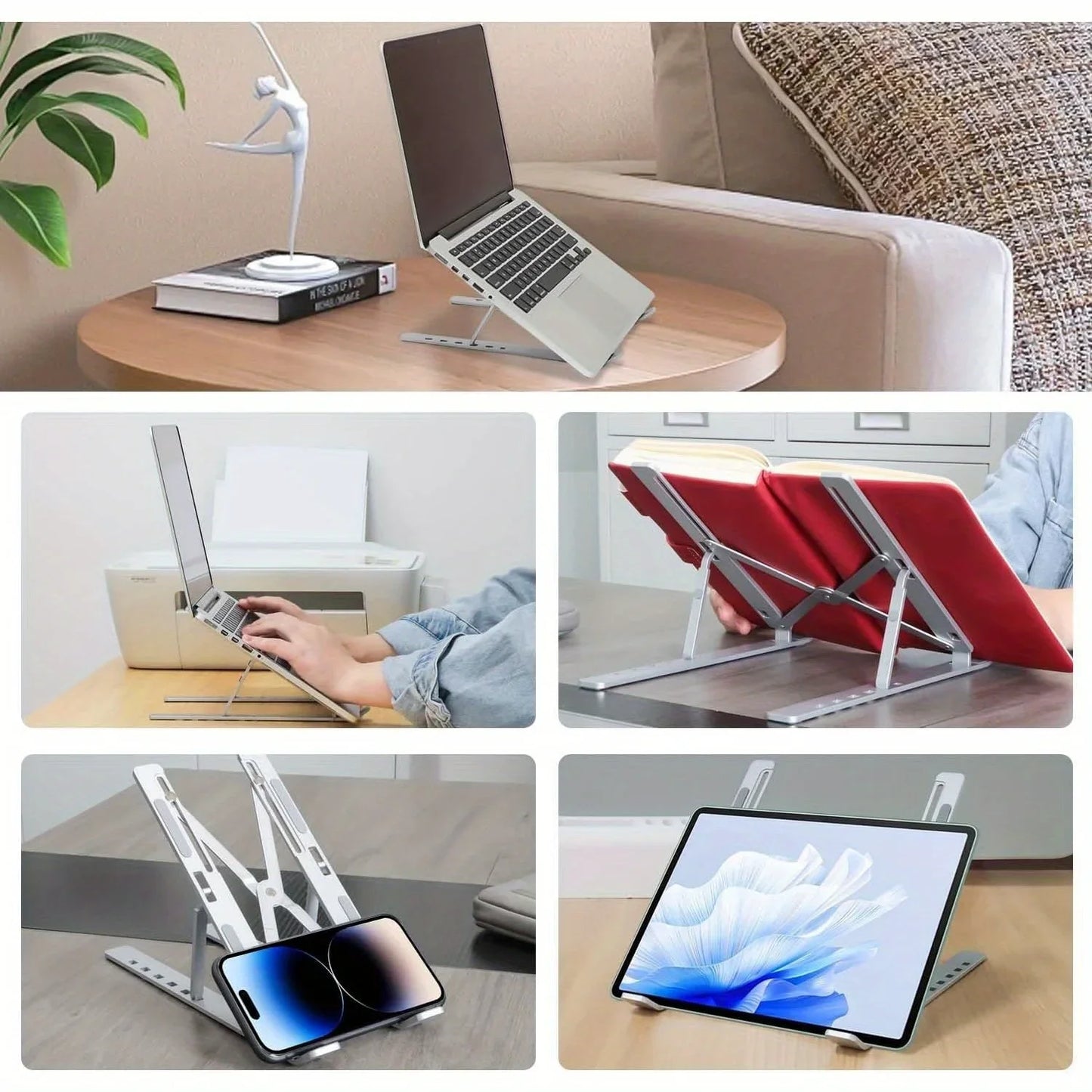 Support Ordinateur Portable Pliable en Aluminium | Réglable & Ergonomique