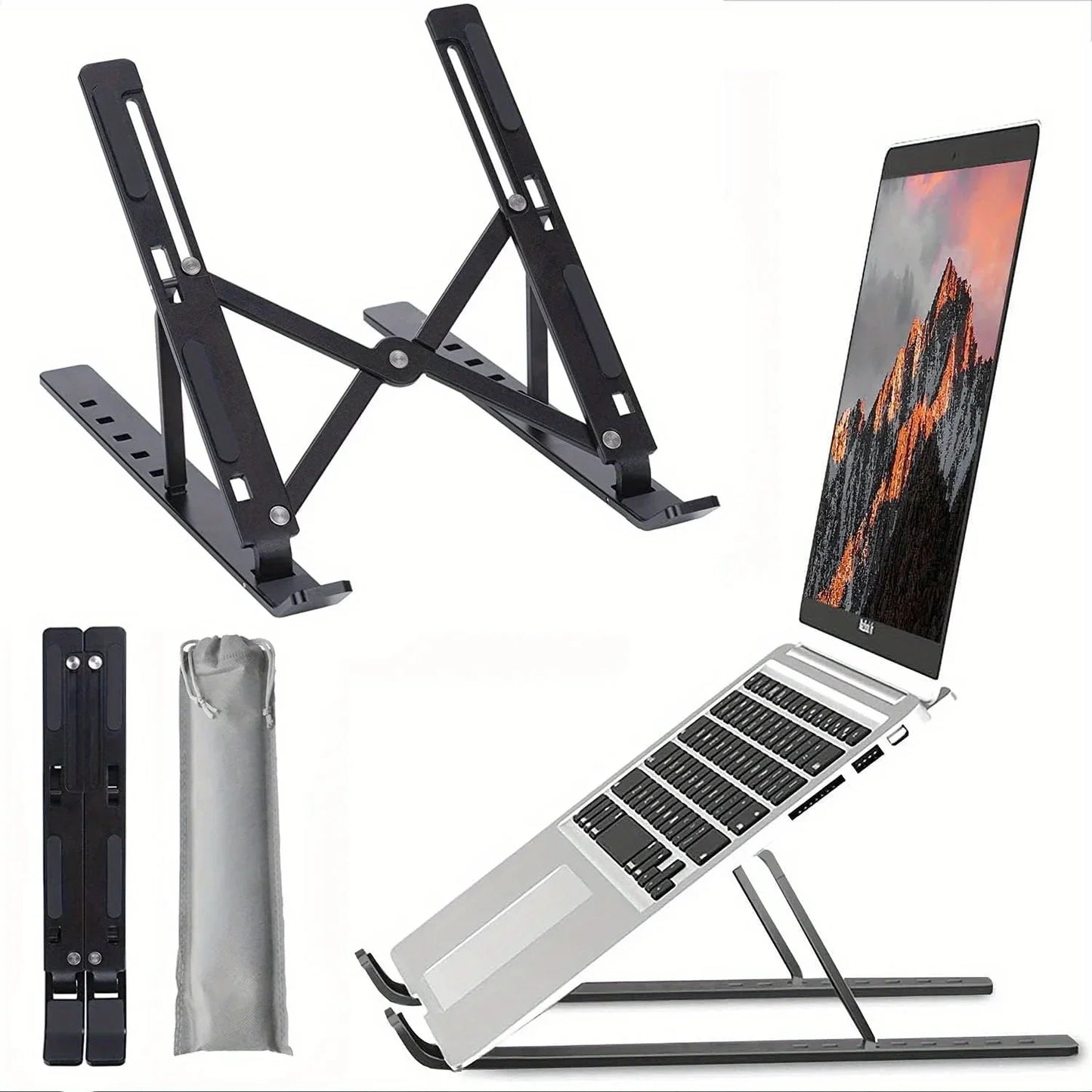 Support Ordinateur Portable Pliable en Aluminium | Réglable & Ergonomique