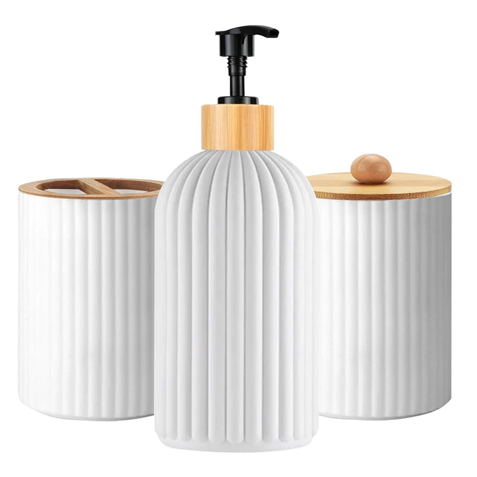 Ensemble Accessoires Salle de Bain Noir | Organisateur & Distributeur de Savon