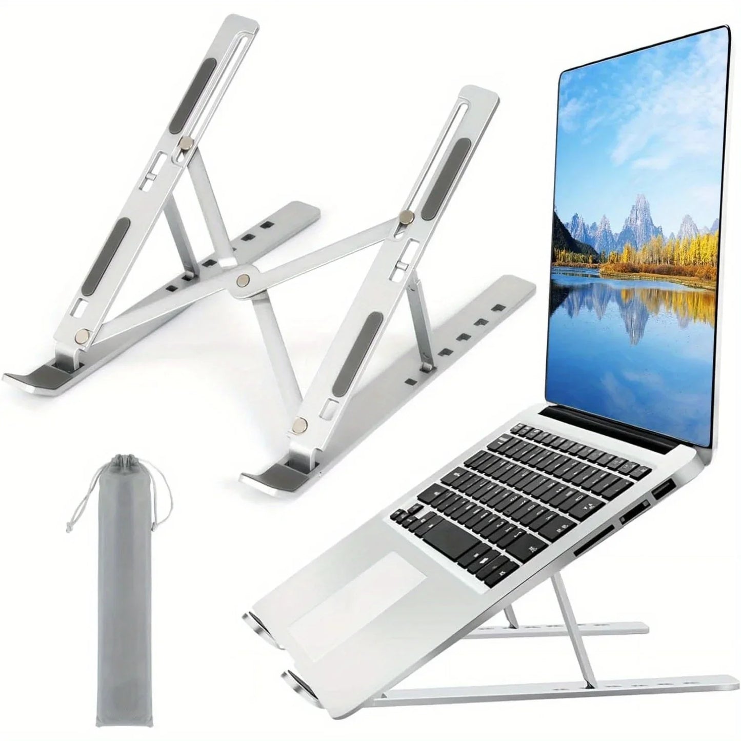 Support Ordinateur Portable Pliable en Aluminium | Réglable & Ergonomique
