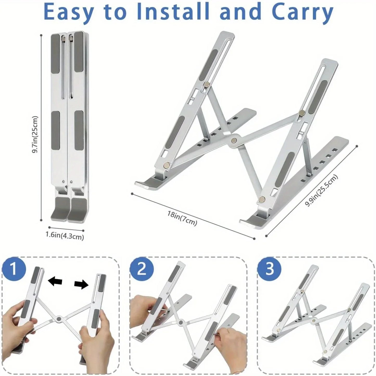 Support Ordinateur Portable Pliable en Aluminium | Réglable & Ergonomique