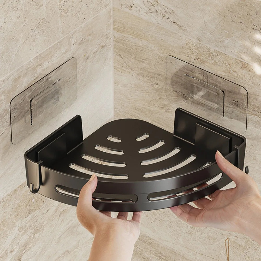 Étagère de Douche d'Angle Sans Perçage – Lot de 3 Organisateurs Muraux