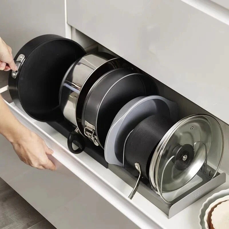 Range Casseroles Extensible 7 Compartiments | Organisateur de Cuisine Gain de Place